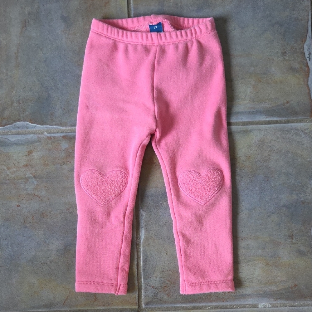 Old Navy Pink Heart Knee Leggings